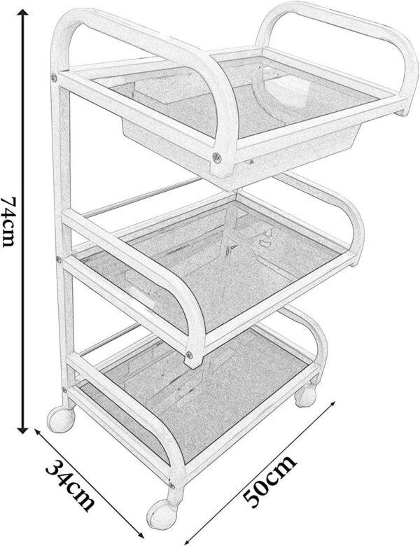Carrito auxiliar con cajón Blanco - Imagen 3
