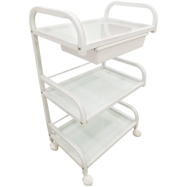 Carrito auxiliar con cajón Blanco