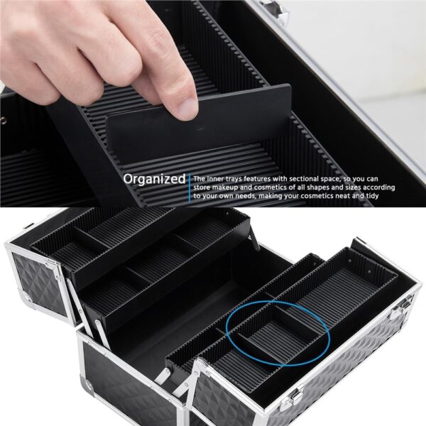 Maleta aluminio luxe Negra/Plata - Imagen 3