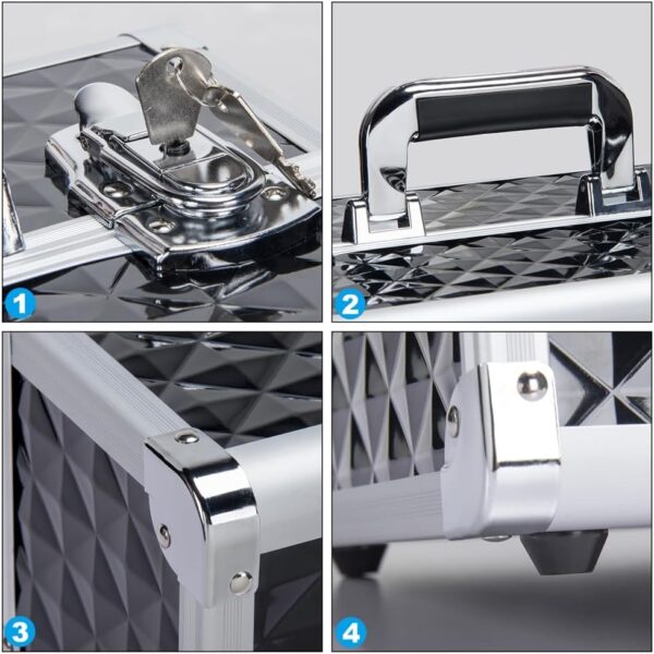 Maleta aluminio luxe Negra/Plata - Imagen 6